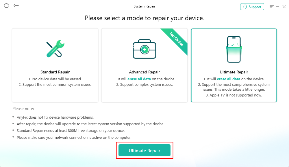 AnyFix Ultimate Repair
