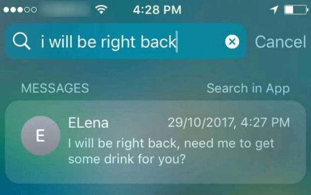 Spotlight Search Deleted Messages